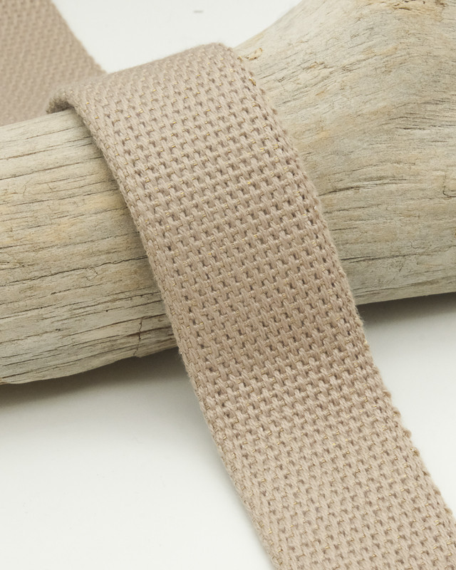 Sangle Coton Lurex Or 30MM beige